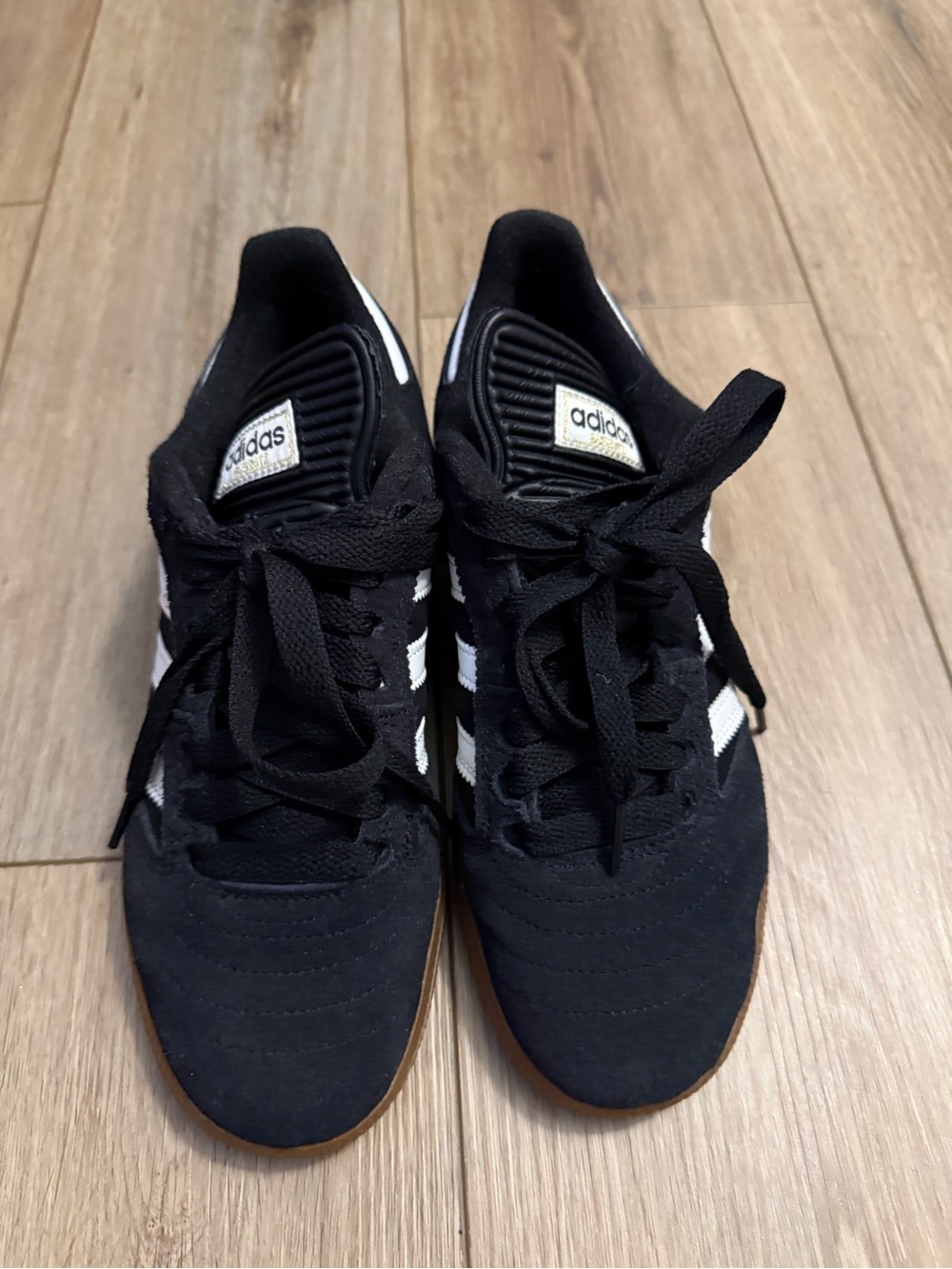 adidas Black Athletic Sneakers with White Stripes